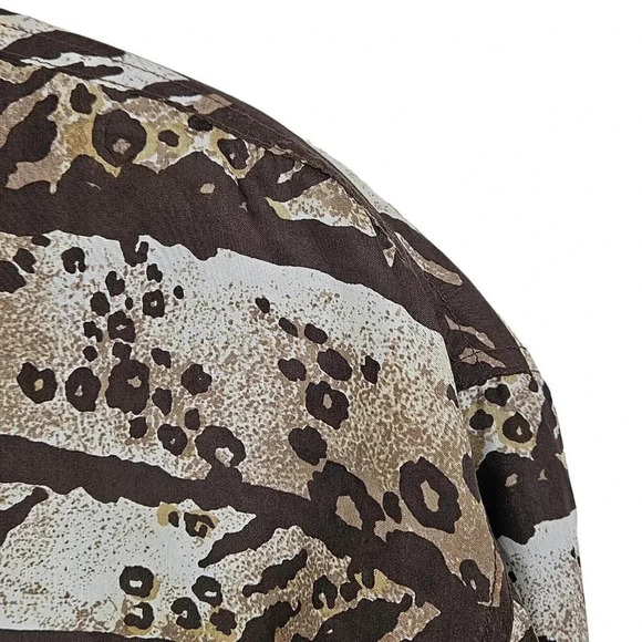 Vintage Women Stunt Sports Brown Bomber Jacket Size Medium 100% Silk Leopard - Picture 10 of 10